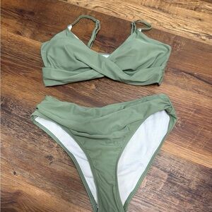 Olive Green Women's Swimwear Set